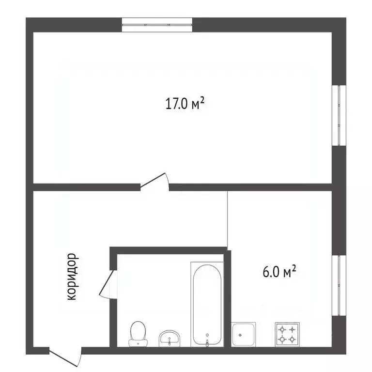 1-к кв. Вологодская область, Вологда Профсоюзная ул., 17 (31.0 м) - Фото 1