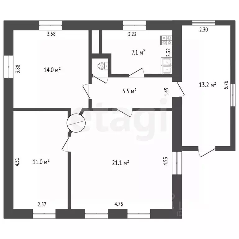 Дом в Свердловская область, Асбест ул. Циолковского, 26 (60 м) - Фото 2
