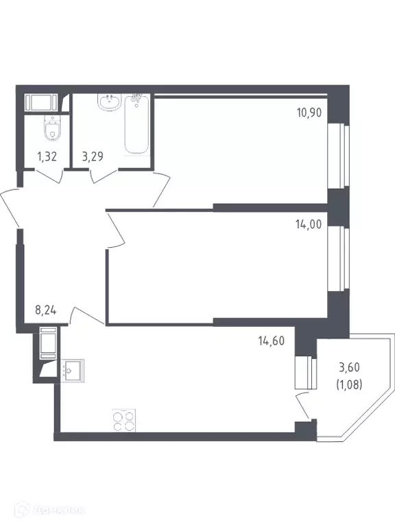 Продаётся 2-к квартира, 55 м - Фото 0