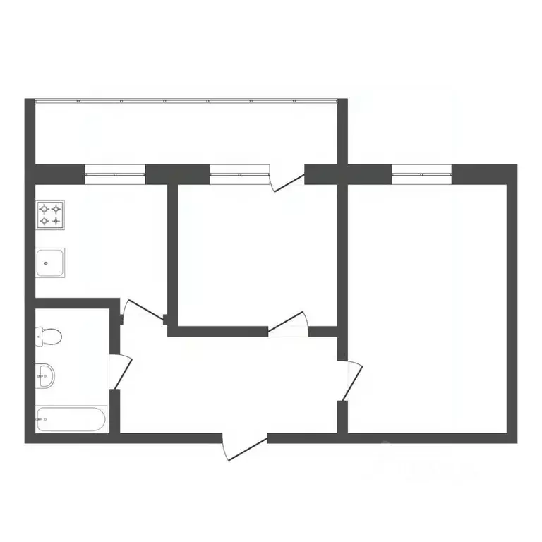 2-к кв. Тюменская область, Тюмень ул. Баумана, 112 (45.6 м) - Фото 1