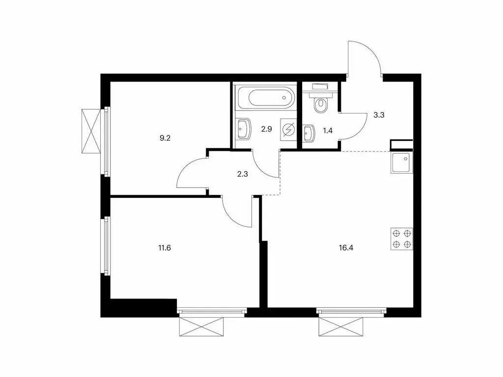 2-комнатная квартира: Москва, Новоостаповская улица, 7к2 (47.1 м) - Фото 1