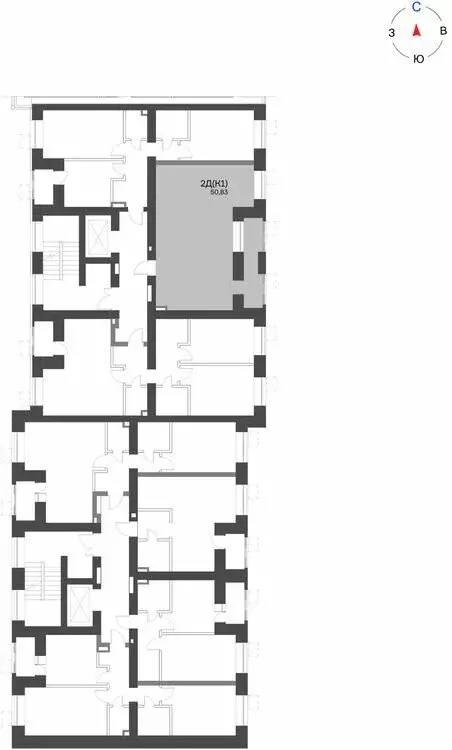 2-комнатная квартира: Нижнекамск, 15-й микрорайон, ЖК Калина (50.83 м) - Фото 1
