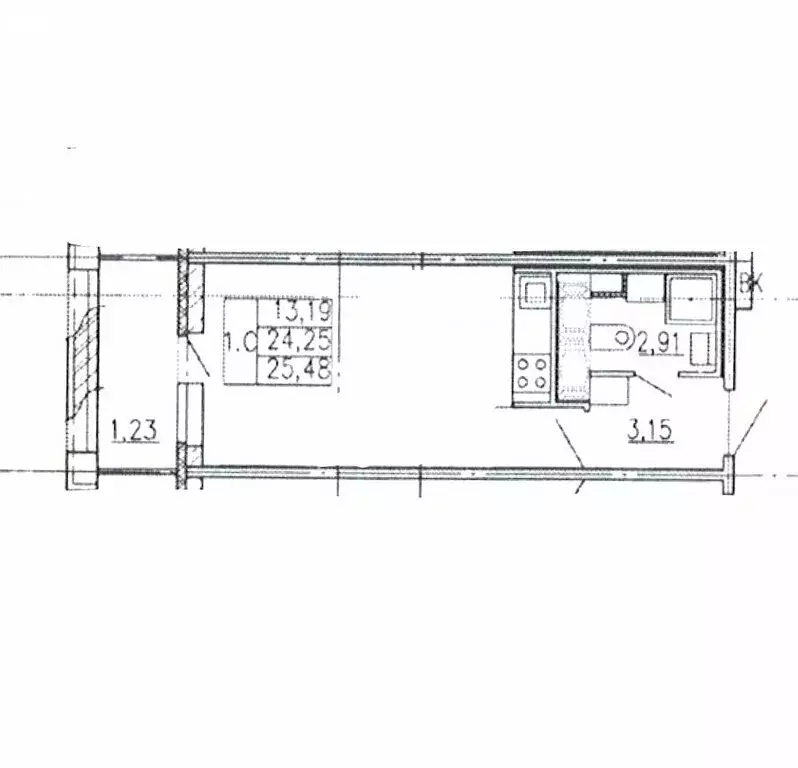 Квартира-студия: Санкт-Петербург, улица Адмирала Черокова, 22 (24.3 м) - Фото 2