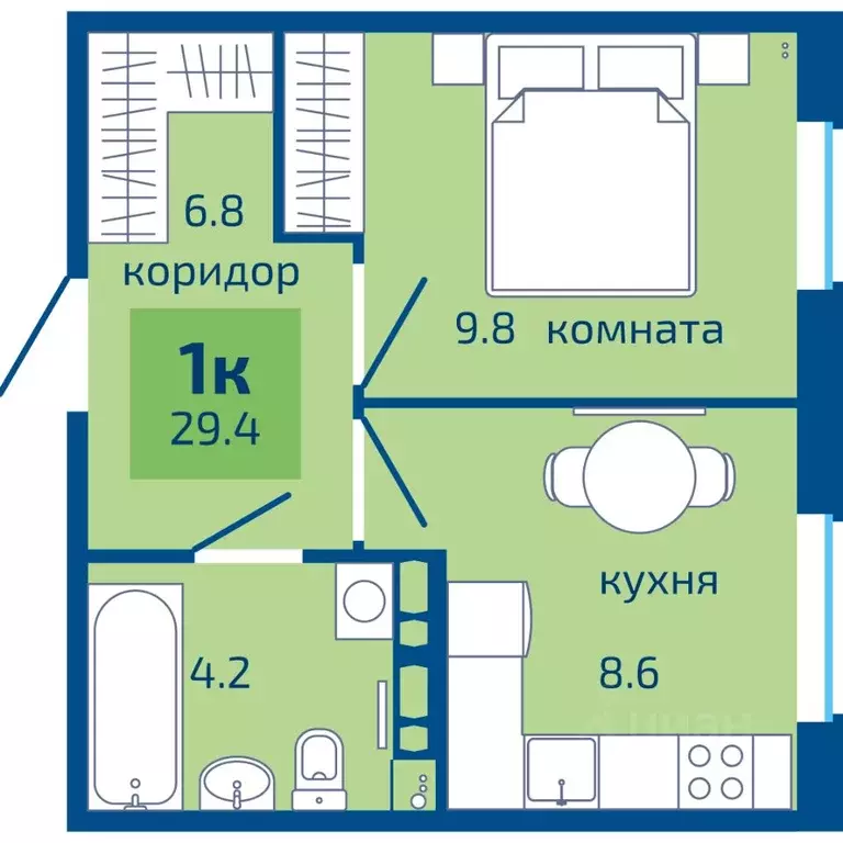 1-к кв. Пермский край, Пермь ул. Старшего Лейтенанта Гачегова, 1 (29.4 ... - Фото 0