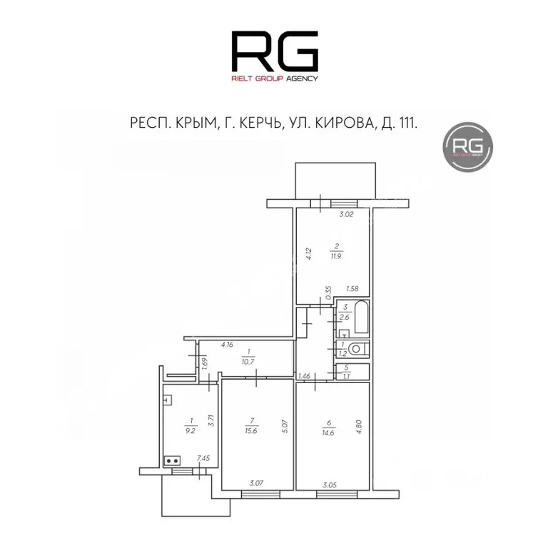 3-к кв. Крым, Керчь ул. Кирова, 111 (66.7 м) - Фото 1