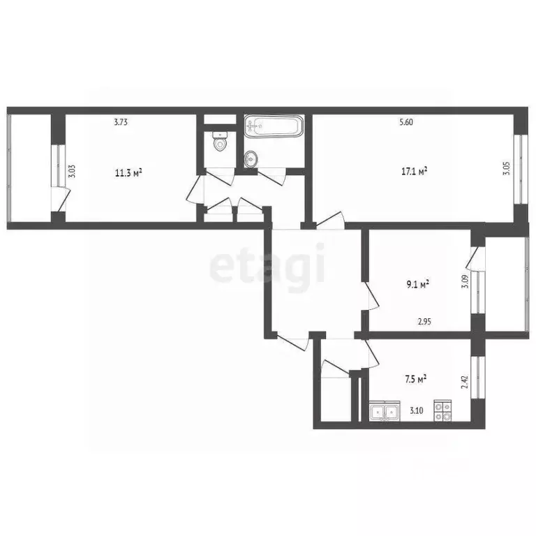 3-к кв. Ярославская область, Рыбинск просп. Революции, 4 (61.5 м) - Фото 2