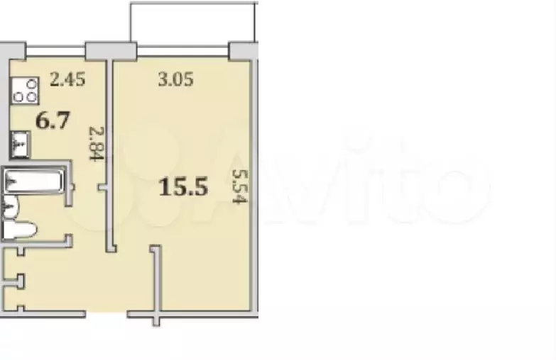 1-к. квартира, 30 м, 8/9 эт. - Фото 0
