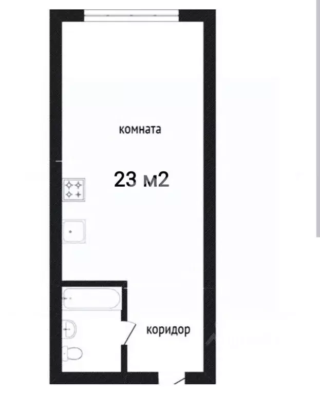 1-к кв. Кемеровская область, Кемерово просп. Ленина, 135а (23.0 м) - Фото 2