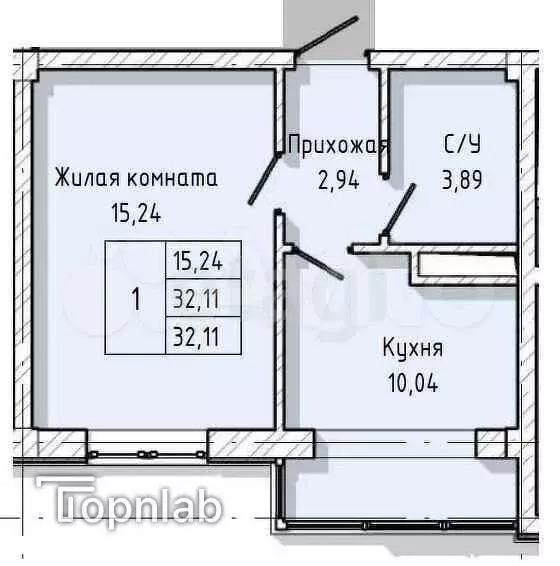 1-к. квартира, 32,1 м, 9/10 эт. - Фото 0