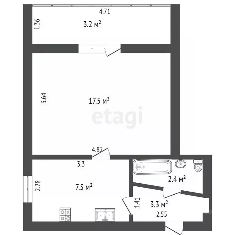 1-к кв. Мордовия, с. Лямбирь ул. 40 лет Победы, 22 (30.7 м) - Фото 1