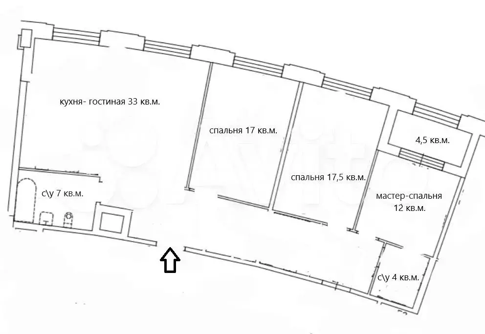 3-к. квартира, 110 м, 2/8 эт. - Фото 0