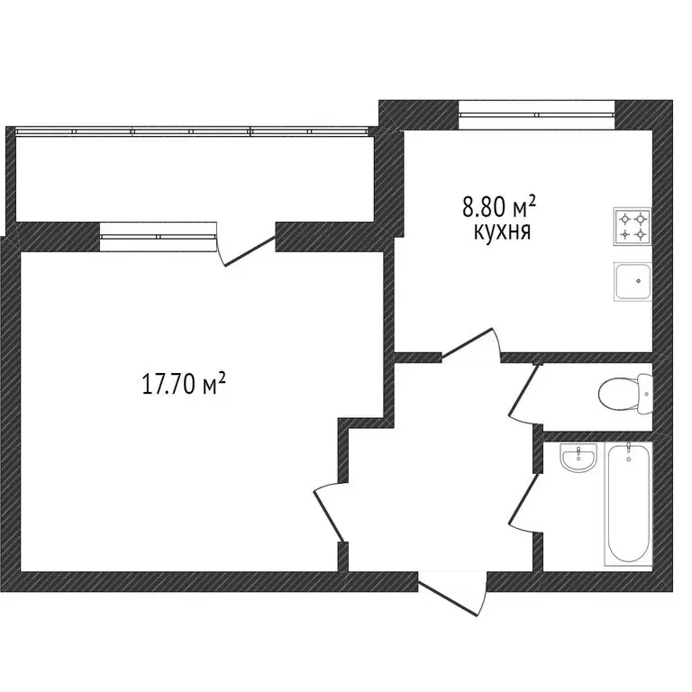 1-комнатная квартира: Златоуст, квартал Северо-Запад, 2-й квартал, 18А ... - Фото 1