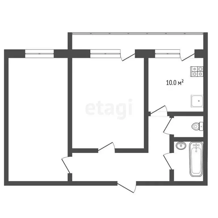 2-комнатная квартира: Муром, Октябрьская улица, 100 (49.6 м) - Фото 1