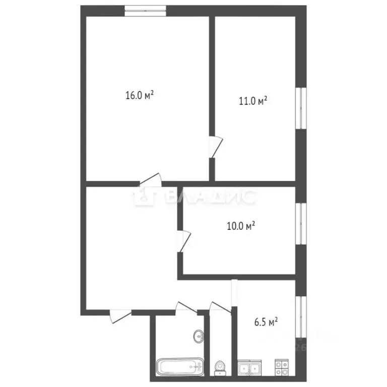 3-к кв. Владимирская область, Владимир ул. Энергетиков, 9Б (51.1 м) - Фото 1