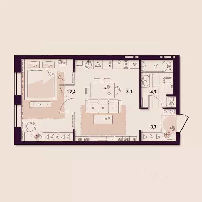 1-к кв. Приморский край, Артем ул. Куйбышева, 11А (35.76 м) - Фото 1