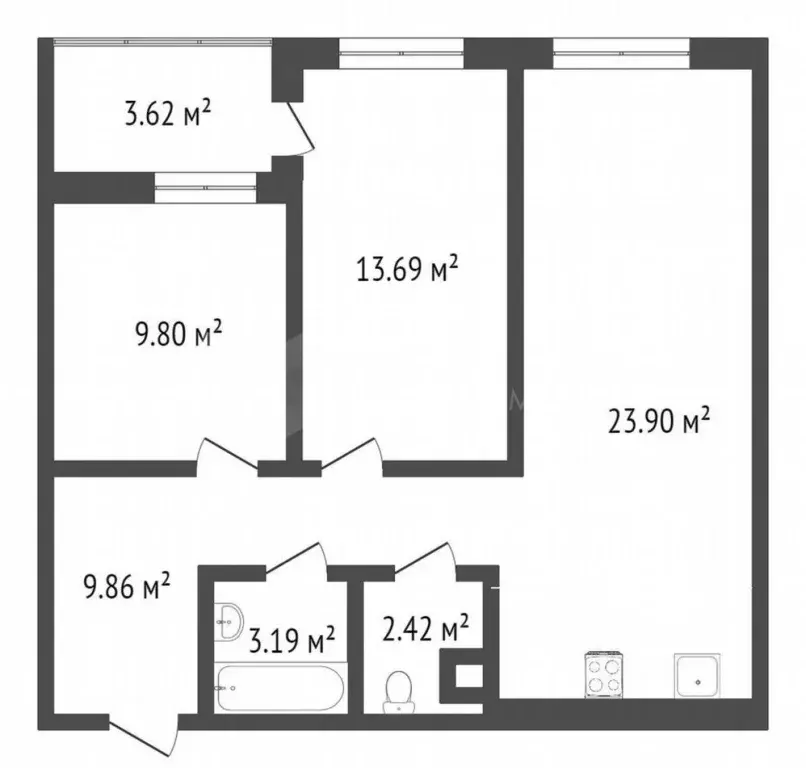 2-к кв. Тюменская область, Тюмень ул. Газовиков, 73 (64.0 м) - Фото 0
