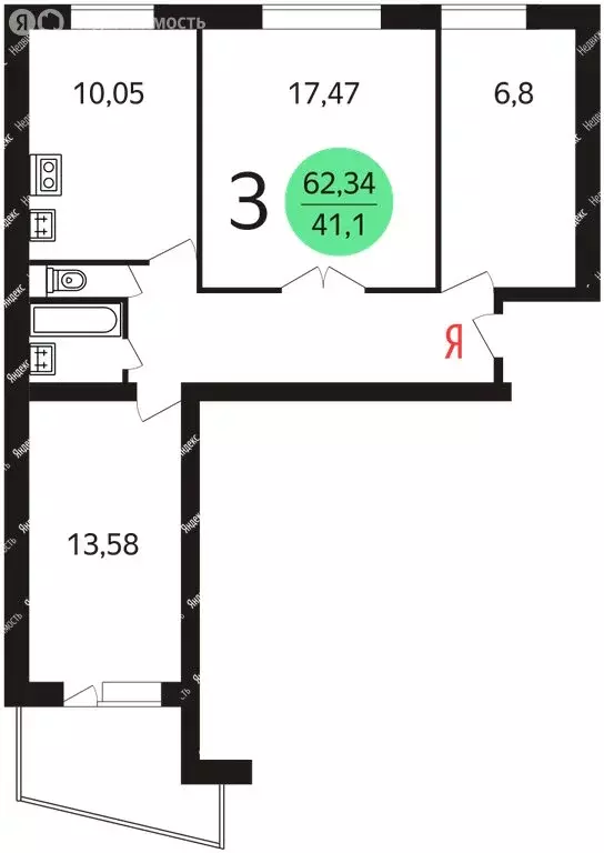 3-комнатная квартира: Москва, Онежская улица, 14к2 (60 м) - Фото 0