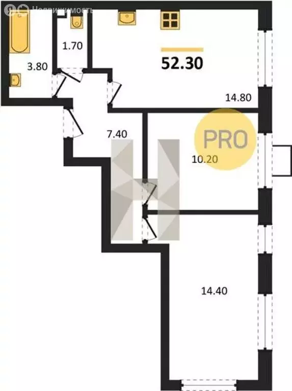 2-комнатная квартира: Москва, ЖК Лучи (52.3 м) - Фото 1
