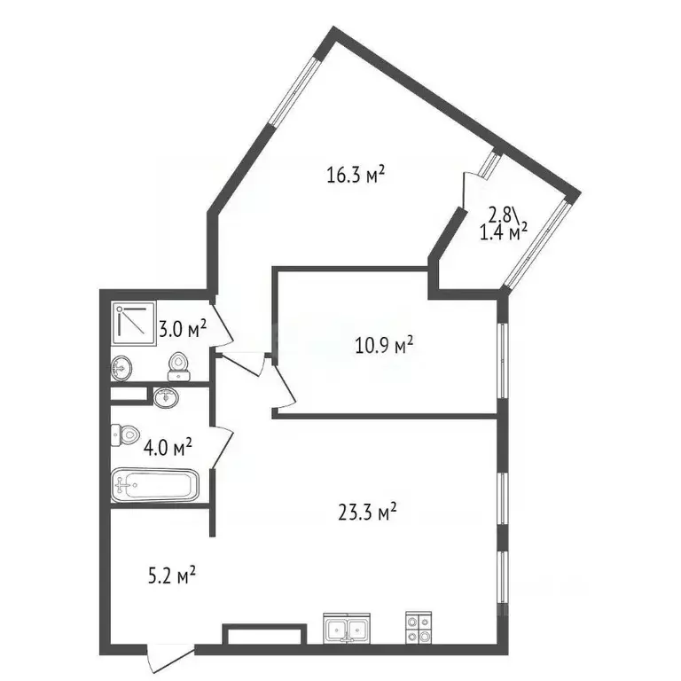 2-к кв. Санкт-Петербург Белоостровская ул., 9 (64.0 м) - Фото 1