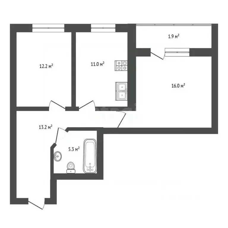 2-к кв. Мордовия, Саранск ул. Титова, 135 (58.6 м) - Фото 2