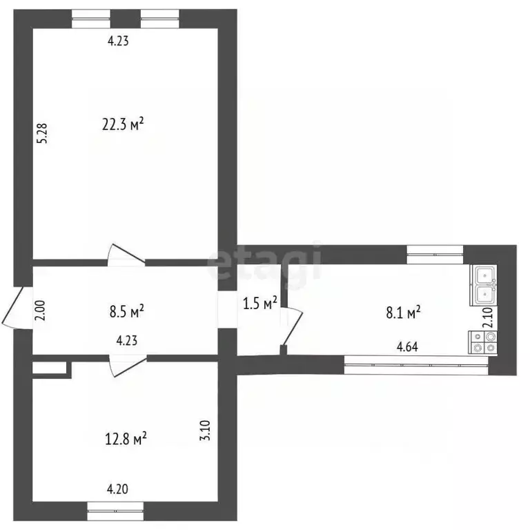 Комната Крым, Ялта ул. Игнатенко, 2 (22.3 м) - Фото 2