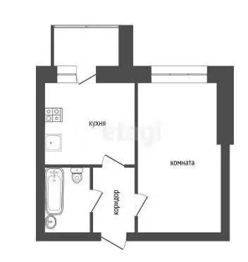 1-комнатная квартира: Воронеж, улица Ворошилова, 31А (31.9 м) - Фото 1