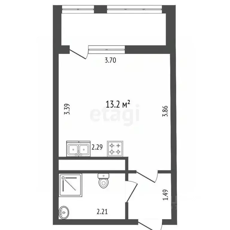 Студия Санкт-Петербург Планерная ул., 91к1 (21.2 м) - Фото 2