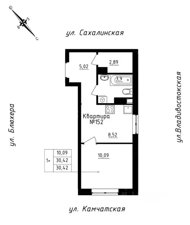 Студия Свердловская область, Екатеринбург ул. Кронштадтская (30.42 м) - Фото 0