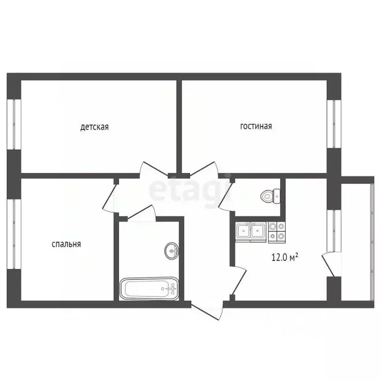 3-к кв. Ханты-Мансийский АО, Ханты-Мансийск ул. Объездная, 10 (91.1 м) - Фото 2