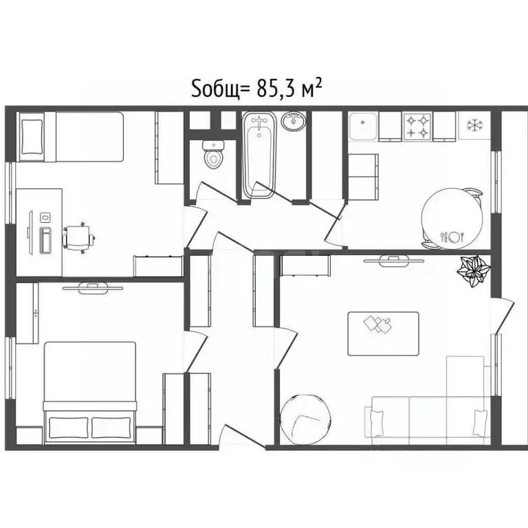 3-к кв. Брянская область, Брянский район, пос. Мичуринский ул. Андрея ... - Фото 1