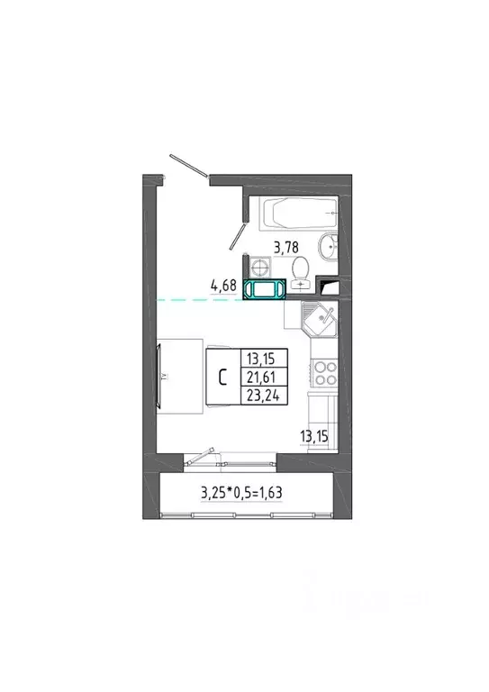 Студия Воронежская область, Воронеж Нижняя ул., 32 (23.24 м) - Фото 0