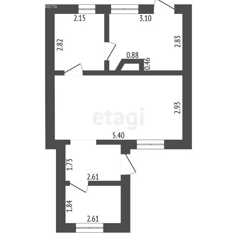 2-комнатная квартира: Ершово, Заводская улица, 19 (39.5 м) - Фото 0