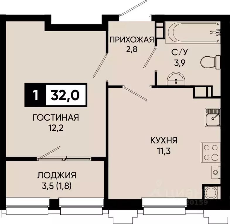 1-к кв. Ставропольский край, Кисловодск городской округ, пос. ... - Фото 0