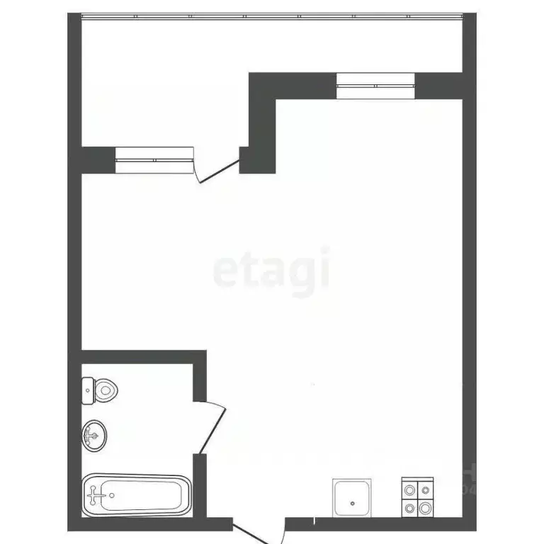 Студия Крым, Судак ул. Набережная, 75к2 (45.7 м) - Фото 2