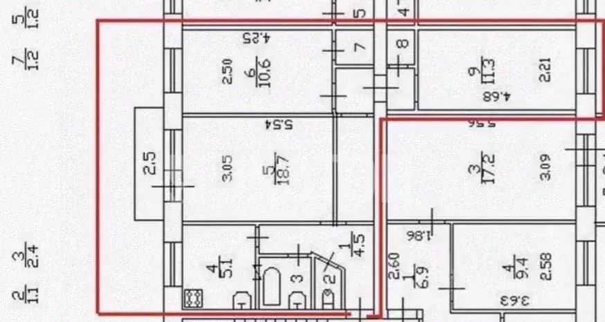 3-к кв. Санкт-Петербург Большая Пороховская ул., 56 (55.7 м) - Фото 2
