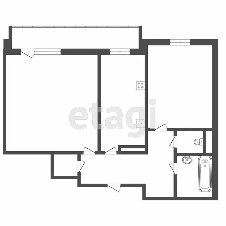 2-комнатная квартира: Иркутск, Байкальская улица, 242 (48 м) - Фото 0