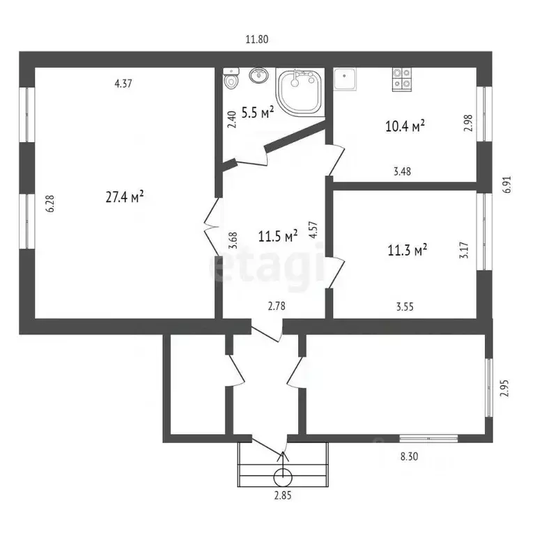 Дом в Тюменская область, Тюменский муниципальный округ, с. Ембаево ул. ... - Фото 2