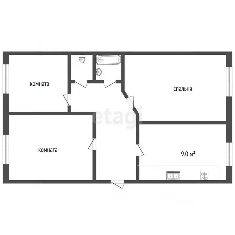 3-к кв. Архангельская область, Коряжма ул. Имени А.Г. Глейха, 16А ... - Фото 2