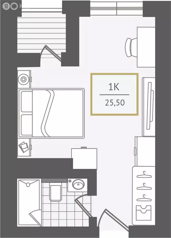 Квартира-студия: Адлер, улица Ленина, 280А (25.8 м) - Фото 1