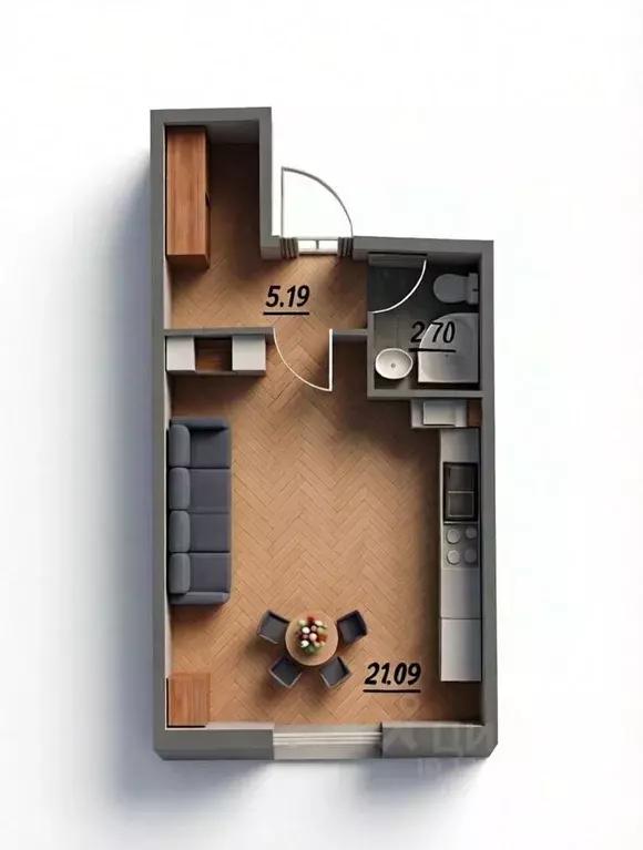 Студия Ленинградская область, Всеволожский район, Агалатовское с/пос, ... - Фото 2