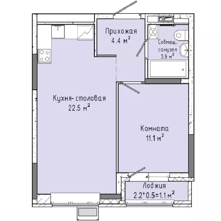 1-комнатная квартира: Ижевск, улица Ленина, 91/1 (43 м) - Фото 0