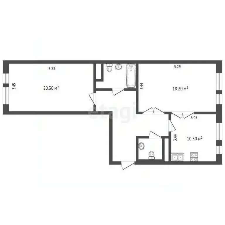 2-к кв. Московская область, Мытищи Юбилейная ул., 6 (70.0 м) - Фото 1