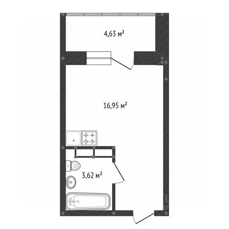 Студия Башкортостан, Уфа Дема жилрайон, Экогород Яркий мкр, ул. ... - Фото 1