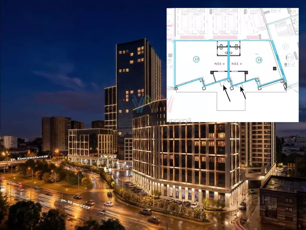 Торговая площадь в Башкортостан, Уфа Комсомольская ул., 122А (90 м) - Фото 1