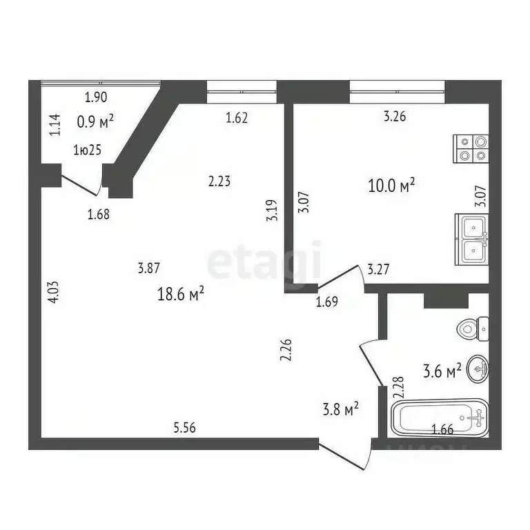 1-к кв. Башкортостан, Стерлитамак ул. Машиностроителей, 75 (36.0 м) - Фото 1