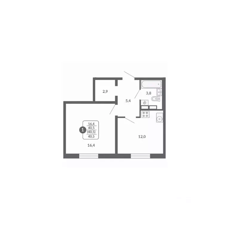 1-к кв. Кировская область, Киров ул. Потребкооперации, 34к1 (40.5 м) - Фото 1