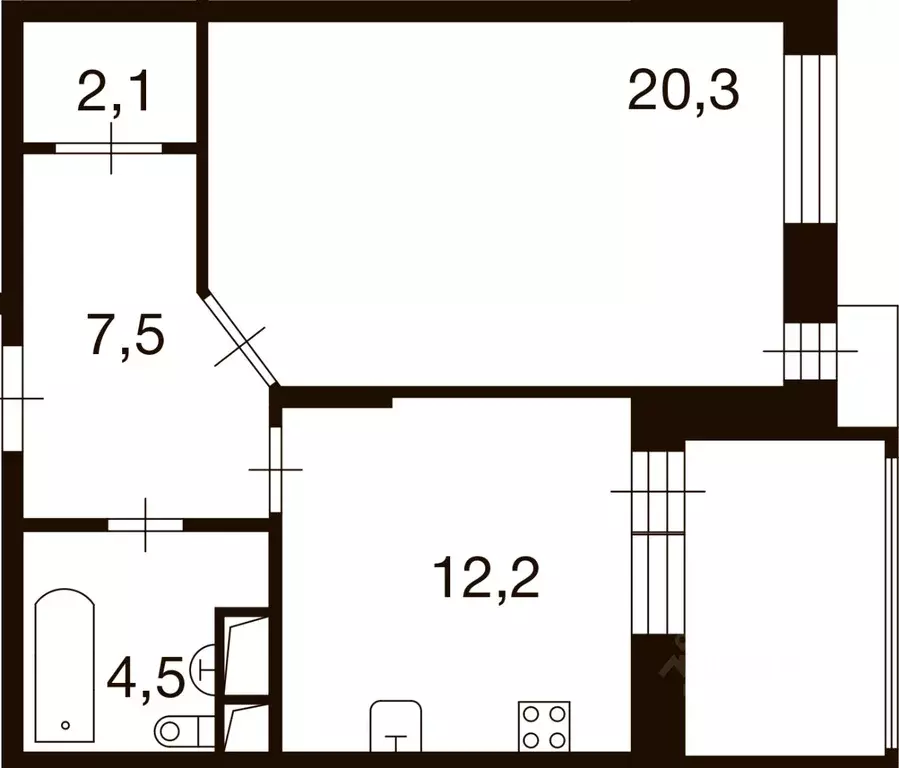 1-к кв. Москва д. Ивановское, ул. Семена Гордого, 1 (46.8 м) - Фото 0