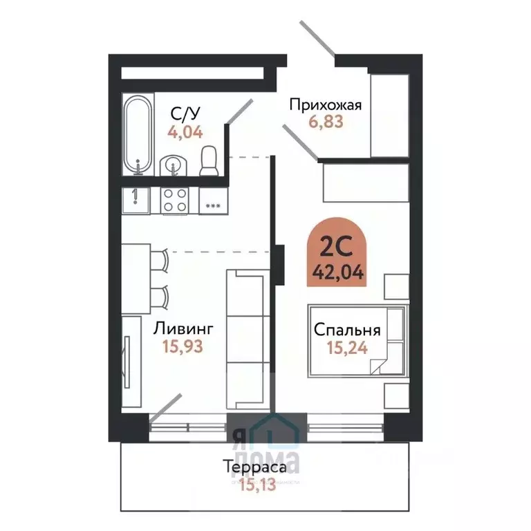 2-к кв. Томская область, Томск просп. Ленина, 206В (42.0 м) - Фото 1