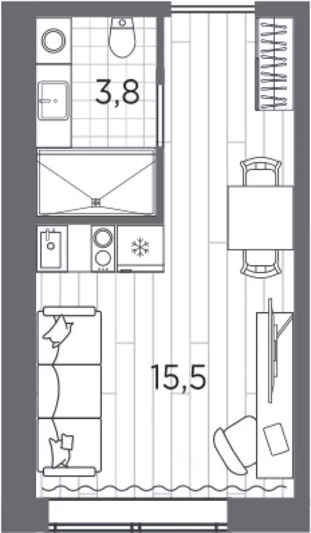 Студия Санкт-Петербург просп. Стачек, 62Е (19.3 м) - Фото 0