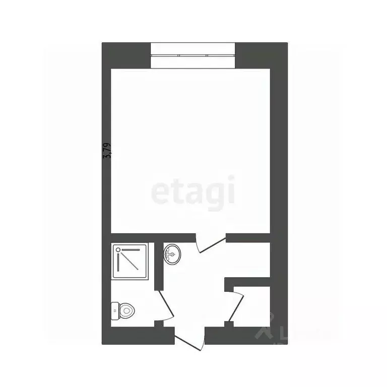 Студия Кемеровская область, Юрга ул. Леонова, 6 (13.3 м) - Фото 1